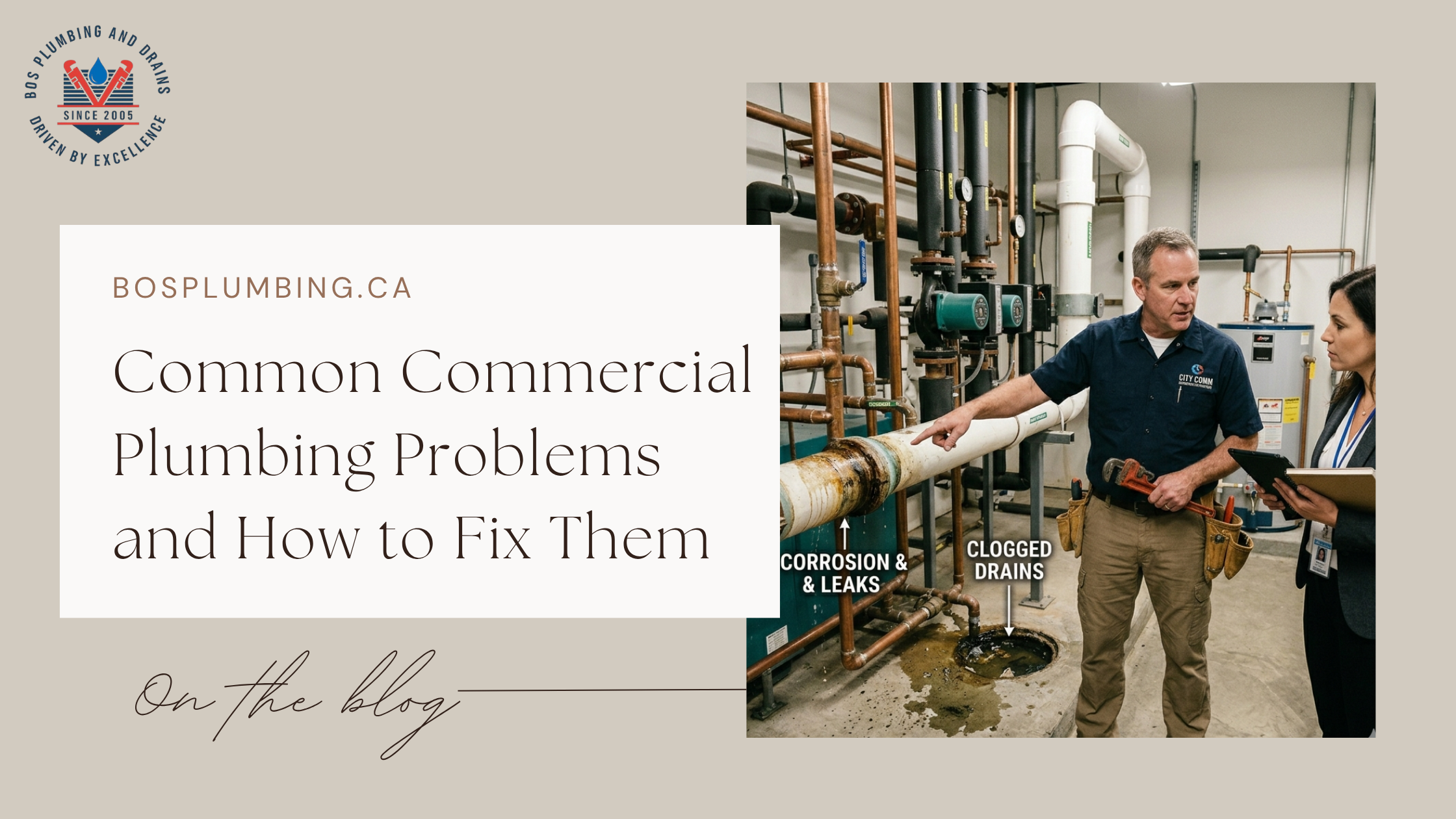 Common Commercial Plumbing Problems and How to Fix Them - Cover -Bos Plumbing