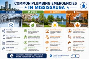 Common Plumbing Emergencies in Mississauga by Season