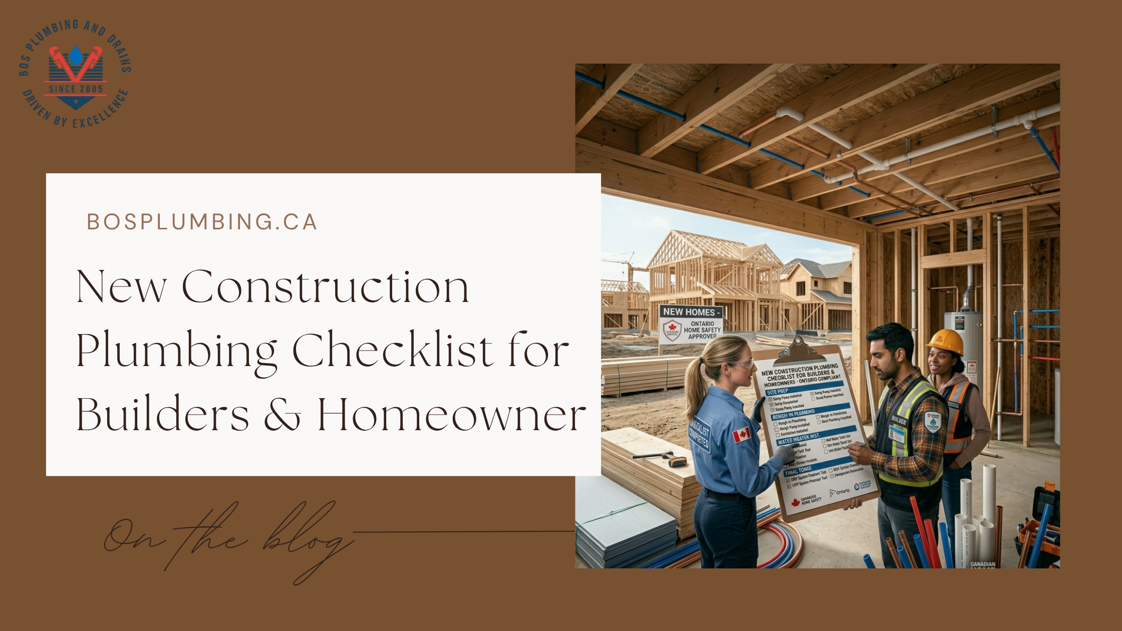 New Construction Plumbing Checklist for Builders & Homeowner - Cover - Bos Plumbing