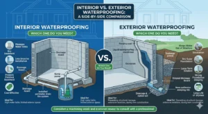 Interior Waterproofing vs. Exterior Waterproofing Which One Do You Need