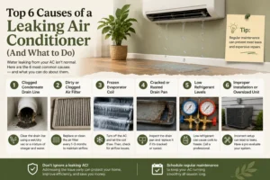 Top 6 Causes of a Leaking Air Conditioner (And What to Do)